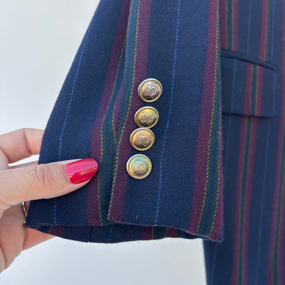 Vintage Ralph Lauren Crest Tailored Blazer Wool Preppy Grandpa Size 6 Menswear - Picture 8 of 13